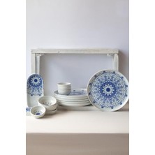 Storemax Porselen 14 Parça 6 Kişilik Kahvaltı Takımı Blu Loto