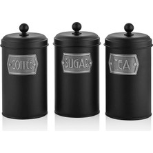 Storemax The Mia Çay Şeker Kahve Kavanozu 1,60 Lt Siyah