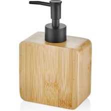 Storemax Doğal Bambu Sıvı Sabunluk, Şık ve Ekolojik Tasarım, Banyo ve Mutfak Için Uygun, Paslanmaz Pompalı, Uzun Ömürlü Ahşap Sıvı Sabunluk Şişesi (Dikdörtgen)