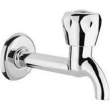 Eco Lounge Klasik Musluk Uzun Başlık Kırmızı Sıcak Su Topbaş Topaç Koç Başlık Duvardan Tek Giriş