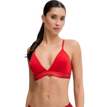 Calvin Klein Kadın Kırmızı Lightly Lined Üçgen Bralette LV00QF8548
