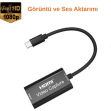 Alfas 4K 1080P Full Hd HDMI To Type C Telefon Tablet Kamera Pc Canlı Yayın Video Yakalama Aleti