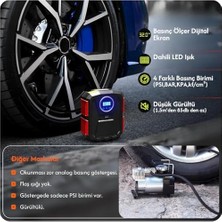 Storemax Araç Çakmaklık Uyumlu 100W Kablolu LED Işıklı Araç Motor Bisiklet Top Vs. Lastik Şişirme Hava Kompresörü