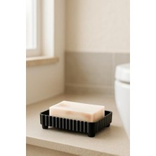 Storemax Serisi Siyah Banyo Seti, 5 Parça Akrilik Kare 5 Litre Çöp Kovası, Sabunluk, Fırçalık Takımı 34 Siyah