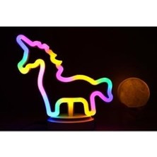 Storemax Sevimli Renkli Neon ve 3D Küre Stantlı, Pil + Kablo'lu Gece Lambası Çocuk Odası Festival Parti Dekorasyon