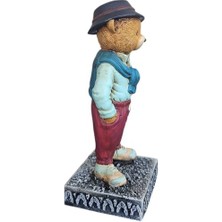 Storemax Ayı Biblo Figürü, Şapkalı ve Gömlekli, Masaüstü Ev Dekoru, Hediye ve Koleksiyonluk | Dekormıx