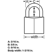 Storemax 131Q 1 – 3/40,6 cm Genişliğinde Hava Şartlarına Dayanıklı Masif Gövde Asma Kilit; 4 Pack
