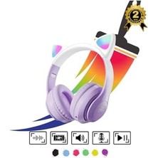 Storemax Vooka Çocuk Bluetooth Kulaklık Kedi Kulaklık Pro 5.0 Akıllı Rgb LED Detaylı Bluetooth Kablosuz