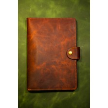 El Yapımı Hakiki Deri A-5 Deri Defter Kılıfı