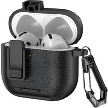 Storemax Pro 3 ile Uyumlu Deri Görünümlü Şarj Girişi ve Kapağı Kilitlenebilir Cihazı Tam Saran Silikon Kılıf Kapak (Siyah, Pro 3 (2025))