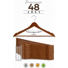 Etc Home 48 Adet Ahşap Görünümlü Plastik A Kalite Elbise Askı