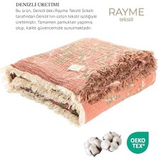 Storemax Tekstil - Desenli Dekoratif Çok Amaçlı Müslin Pike ve Yatak Örtüleri, 100% Pamuk 4 Katlı Kaliteli Yumuşak Şık Müslin Yazlık Pike (Lavanta Kiremit, Çift Kişilik 220X240 Cm)