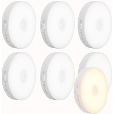 Storemax 6'lı Set Hareket Sensörlü Gece Lambası – USB Şarjlı 4000K Gün Işığı LED – Duvar, Dolap, Merdiven, Başucu Için Akıllı Işık