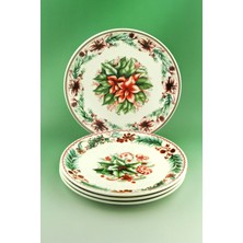 Bursa Porselen Dekor Winterberry 4 Parça Porselen Servis Tabağı