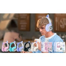 Storemax Bluetooth Kulaklık Peluş Kedi Tasarımlı Kulakları Işıklı Kablosuz Şık ve Canlı Renkli Kulak Üstü Kulaklık ve Ios Uyumlu Kedi Tasarımı ile Tarzını Yansıt Akz-09 Beyaz Renk (Beyaz)