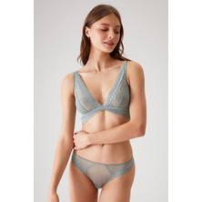 Pierre Cardin 4833 Dantel Detaylı Dekolteli Bralet Sütyen ve Tanga / Fantezi Iç Çamaşır Takımı