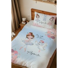 Homamia Isme Özel Baskılı %100 Pamuk Tek Kişilik Nevresim Takımı Balerin