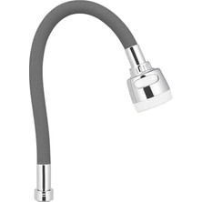 Storemax Esnek Silikon Musluk Başlığı, 50 Cm, Kubar, Kıvrılabilir, Oynar Başlıklı, Iki Fonksiyonlu Akış, Su Tasarruflu, Mutfak ve Lavabo Uyumlu, Yüksek Kalite, Dayanıklı, Vakumlu Ambalaj (Gri)