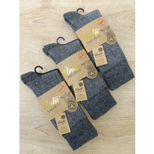 Ünlü Çorap Erkek Yün Çorap Desenli 3 Çift Dikişsiz