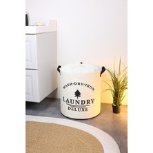 Luxway Home Laundry Baskılı Fileli Havlu Kıyafet Kirli Çamaşır Sepeti 37 x 40