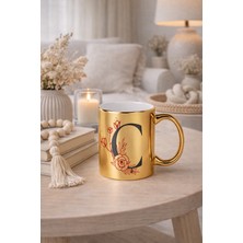 Ç Harfli Altın Sarısı Kupa Bardak