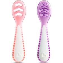 Munchkin Gentle Dip İlk Bebek Kaşığı | 2’li Set | 4 Ay+ | Aşamalı Beslenme | BPA İçermez | Unisex |Pembe/Mor