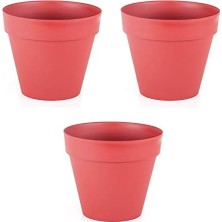 Storemax Dekoratif Yalı Saksı (Kırmızı) 3 Adet