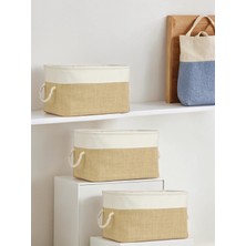 Luxway Home 3 Lü Orta Boy Jüt Dolap Içi Çamaşır Çocuk Odası Oyuncak Düzenleyici Katlanır Saklama Sepeti