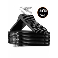 Etc Home 24 Adet Ahşap Görünümlü Plastik A Kalite Elbise Askı