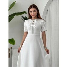 Faylora Wera Taşlı Fiyonk Detaylı Elbise