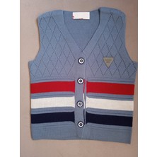 Mor Tırtıl Erkek Çocuk Triko Yelek