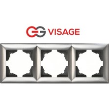Eco Lounge Visage Ambiance Füme 3 Lü Çerçeve - Priz ve Anahtar Için Uyumlu Çerçeve