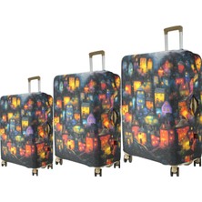 My Saraciye (MY#150 Evler) Valizler Için Kılıf Seti (Kabin Orta ve büyük)