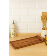 Çavdar Group Akasya Lüx 47X17 cm Dikdörtgen Kulplu Sunum Tabağı Kahvaltı Tabağı Sunumluk Servis Tabağı