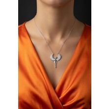 Modahilye 925 Ayar Gümüş Aşk Meleği Sarılan Çiftler Hediyelik Kolye
