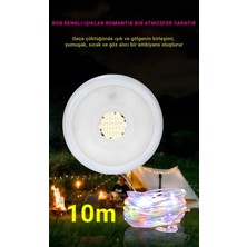 İdragon D88-2 Güneş Enerjili Kamp Lambası | RGB Işıklı, 4500mAh Powerbank, 10m Işık Dizisi, Type-C