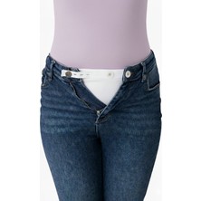 Arma Yıldız Hamile Pantolon Bel Genişletici – Kadın Pantolon Genişletici, Sağ Düğme Uyumlu, Ayarlanabilir Beyaz