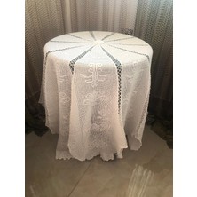 Mor Tırtıl El Emeği Göz Nuru Beyaz Dantel Fiskos Masa Örtüsü Çeyizlik Hediyelik Gelin Işi Vintage Nostaljik