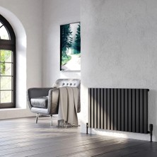 Lojimax Alüminyum Çift Panel Dikey Radyatör Siesta Double 600X404MM 7 Dilim Dokulu Antrasit Gri | 692 W Yüksek Isıl Güç | 5 Yıl Üretici Garantisi