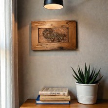 Toprakana Art Semender Ahşap Çerçeveli Seramik Elyapımı (Handmade) Tablo 15 × 22,5 × 2,5 cm