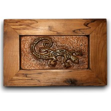 Toprakana Art Semender Ahşap Çerçeveli Seramik Elyapımı (Handmade) Tablo 15×22×2 cm