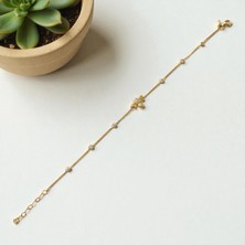 Nova Grup Arı Figürlü Zirkon Taşlı 14 Ayar Altın Bileklik