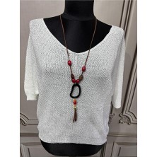 Kadın Kolye Hediyeli Merserize Bluz