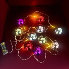 Just Cheap Store 2m 10 LED Pilli Parlak Top Lamba - 2 Kademeli Yılbaşı Ağacı Süsü