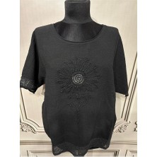 Kadın Oversize Kabartmalı Fileli %100 Keten Bluz