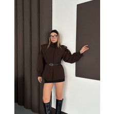 My Lunessa Kahverengi Dacre Tasarım Kemer Detaylı Blazer Ceket