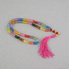 Lapisdo Kristal Çok Renkli 99LUK Tekerlek Kesim 8X5MM Namaz Tesbihi -Bonibon