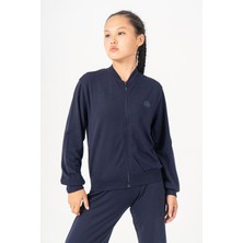 Kinderos Bomber Yakalı Fermuarlı Kız Çocuk Kolej Hırka - 26K 4542