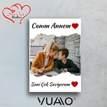 Vuao 2 Adet Kişiye Özel Fotoğraf Baskısı | Canım Annem Yazılı | 10X15 cm | Premium Kalite
