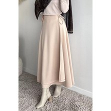 Julude Bel Bağlama Detaylı Kiloş Scuba Tesettür Etek P-00019656